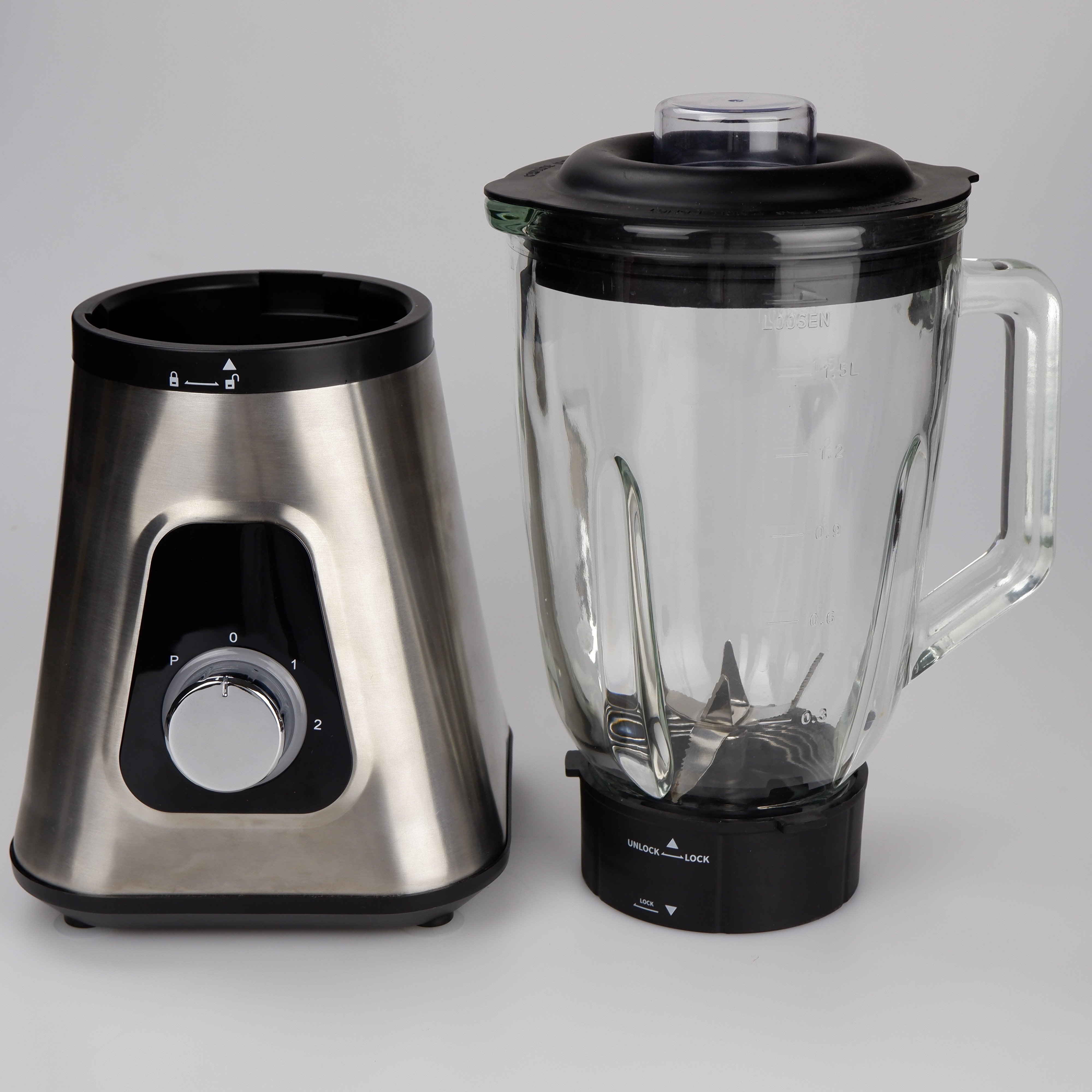 Table Blender with 500ml Traveling Bottle 2024 Multi-purpose Stainless Steel Glass Electric Mechanical Glass Material 4 Speeds