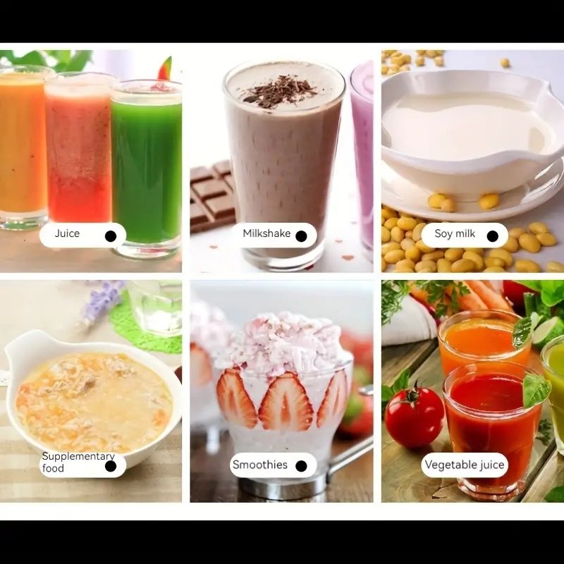 Wireless Portable Blender 6-leaf Blade USB Rechargeable Mini Juice Blender Suitable For Juice Shakes Vegetable Mini Juicing Cups
