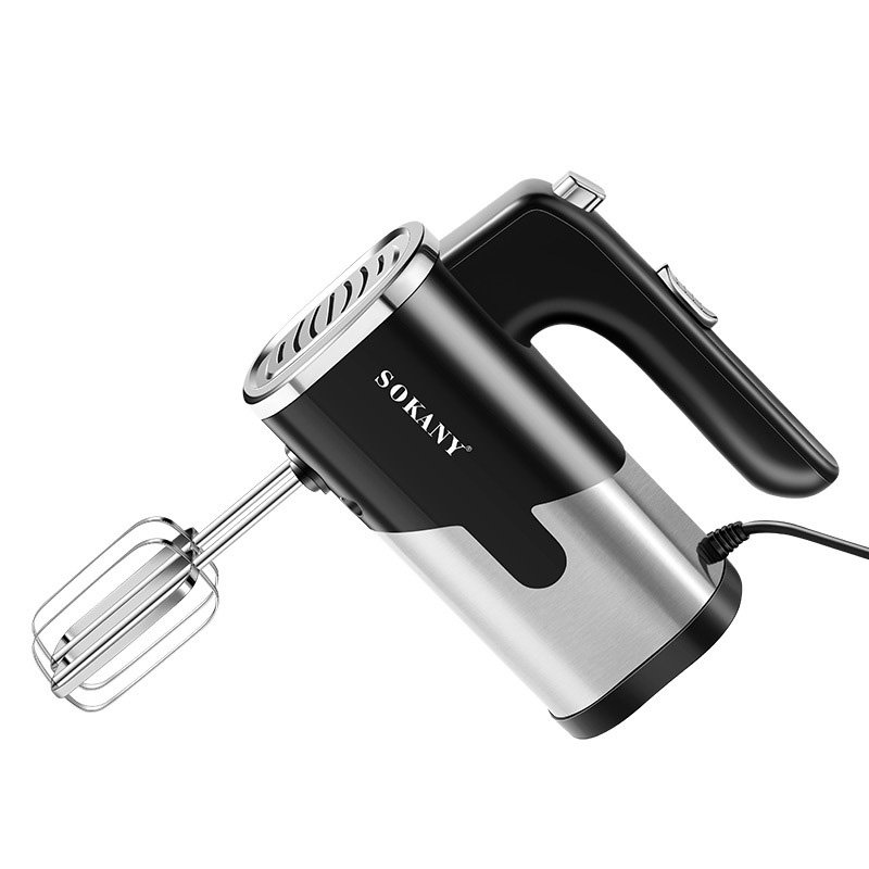 Make a cream cake and beat the eggs eggbeater electric blender