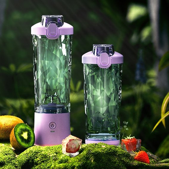 FACTORY PRICE rechargeable self stirring mini usb mixer automatic fruit 5 blades electric Portable juice blender juicer bottle