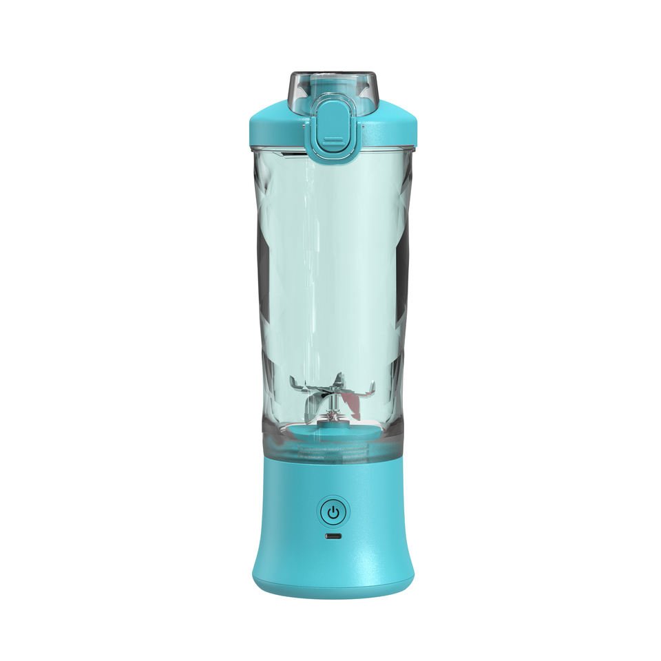 2024 Big Capacity New Product Idea Unique Design 600ml Portable Personal Black Blender Waterproof For Home Use With Drink Lid
