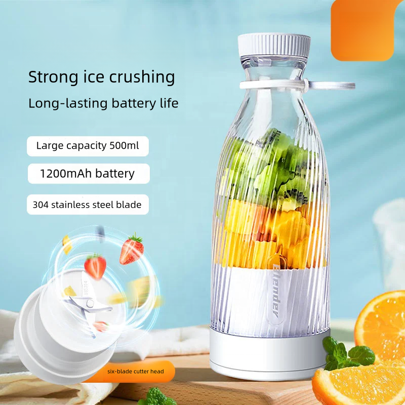 Electric Personal Mini Fruit Juicer Ice Smoothie Mini Home USB Rechargeable Portable Blender