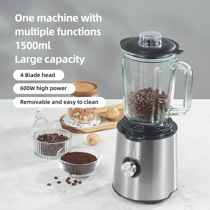 HB-1808 Rotary Switch Kitchen Blenders Smoothie And Shakes with 600W Glass Cup Professional Countertop Blender