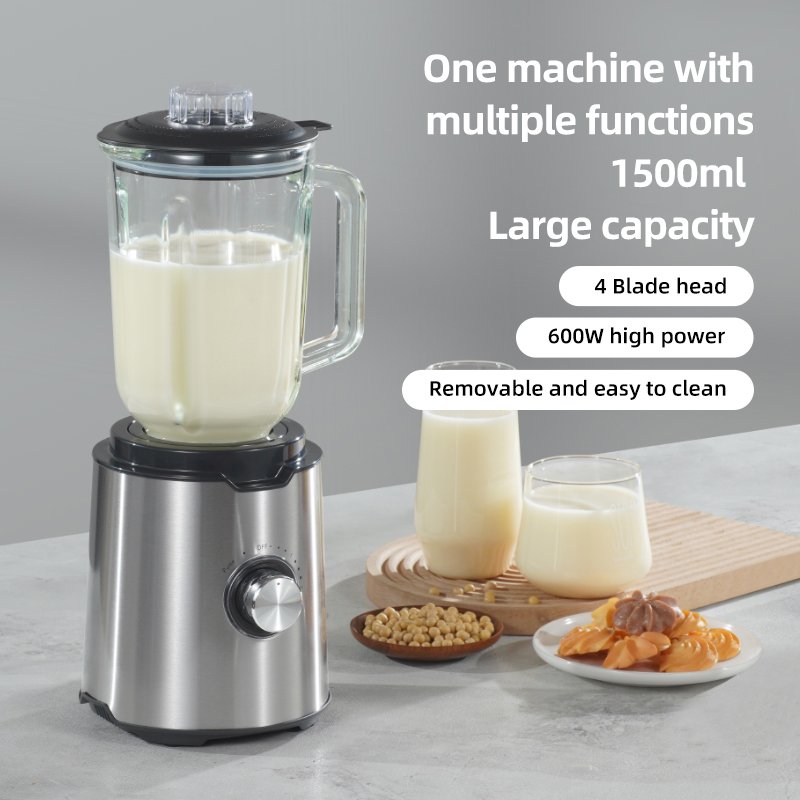 HB-1808 Rotary Switch Kitchen Blenders Smoothie And Shakes with 600W Glass Cup Professional Countertop Blender
