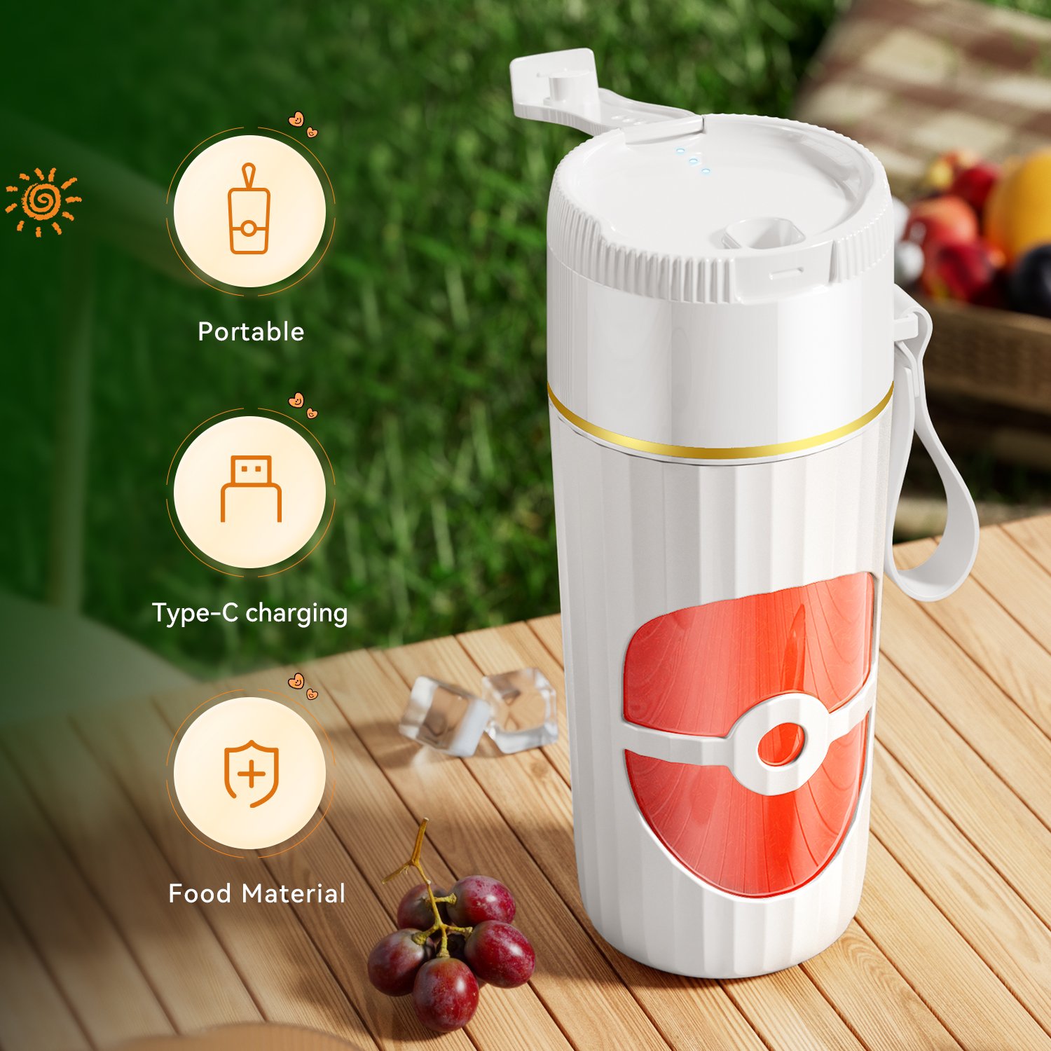 Hot Portable Usb Electric Mini Fruit Juicer Machine Wireless Citrus Extractor For Oranges Smoothies, Handheld Food Blender