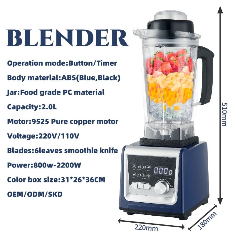 2200W 2024 blender Multi functional Large Capacity 2L Mixer Juice Food Grinder Blender the blendie fresh juicer blender