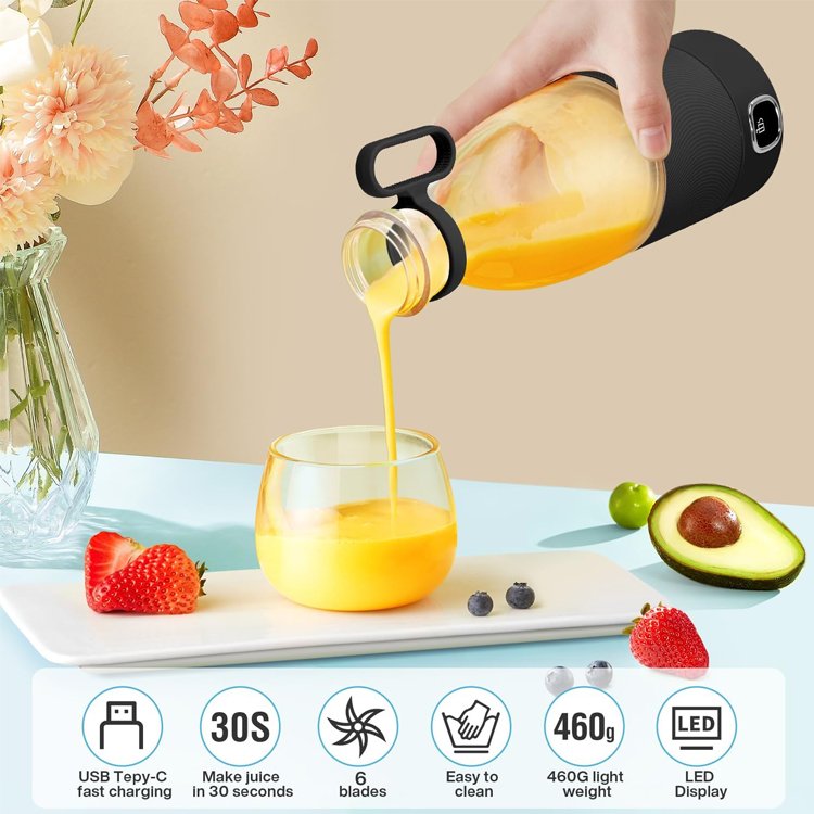 350ml personal mini portable blender fresh juicer wireless cordless blender for outdoor home car USB-C rechargeable