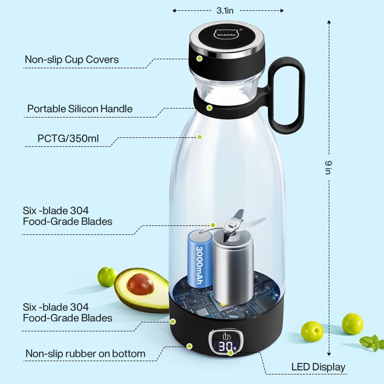 350ml personal mini portable blender fresh juicer wireless cordless blender for outdoor home car USB-C rechargeable