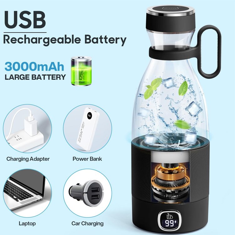 350ml personal mini portable blender fresh juicer wireless cordless blender for outdoor home car USB-C rechargeable