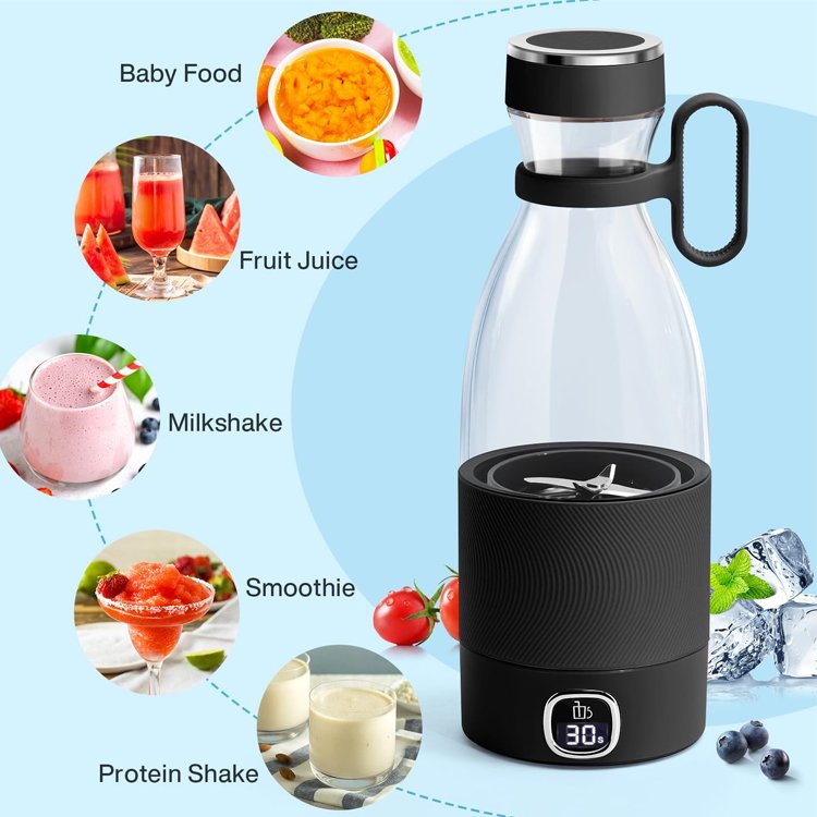 350ml personal mini portable blender fresh juicer wireless cordless blender for outdoor home car USB-C rechargeable