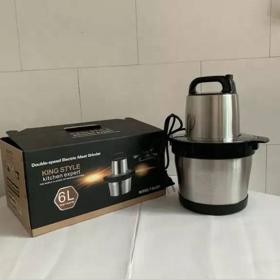 2023 multifuncional silver crest small meat chopper 2-speeds mincer electric mini 6L meat grinder machine for household