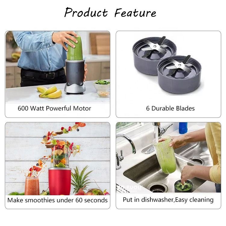 265335 600w 600ml stainless steel household kitchen table blender portable electric smoothie portable blender nutri blender