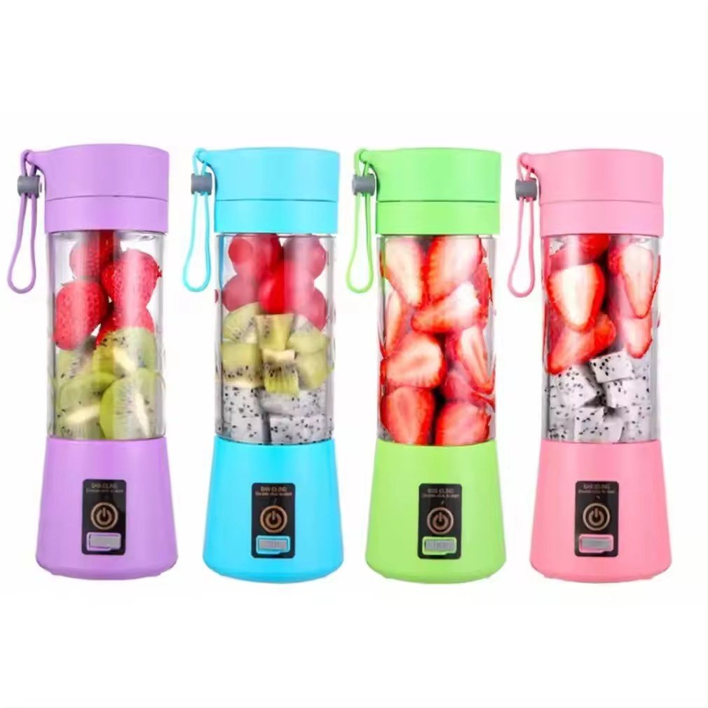 Blades Portable Blender Mini Blender Juicer Cup Wholesale Usb Rechargeable 380ml Six Battery 30 Plastic Ho Stainless Steel 3.7