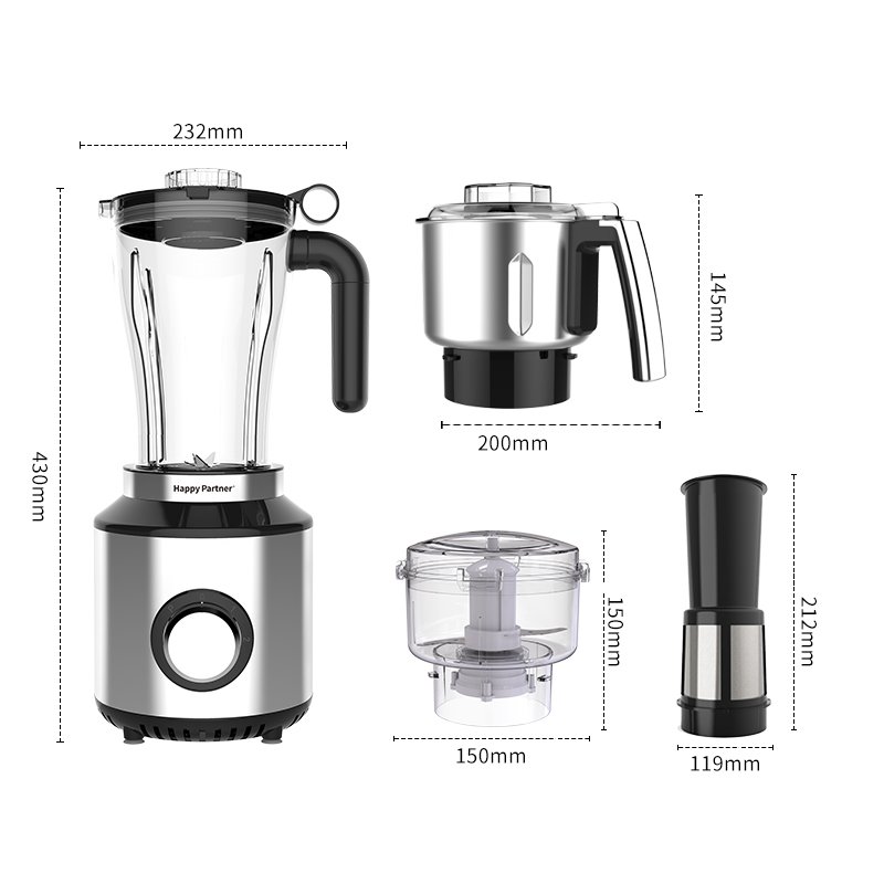 Happy Partner Commercial Kitchen Food Blender Electric Blender and Grinder Smoothie Juicers Machine Mixers Blender