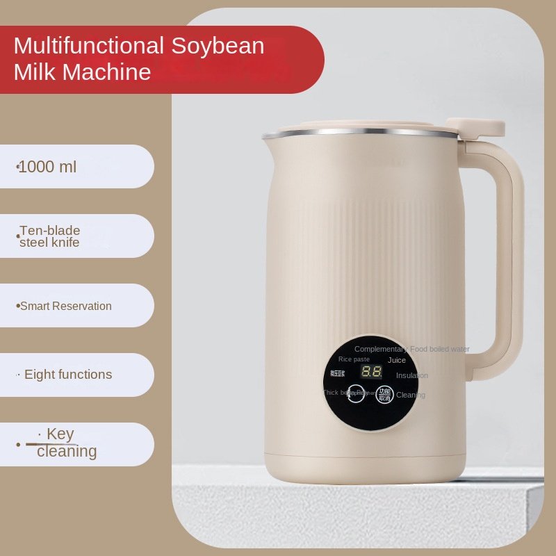 Automatic 1L Milk Machine Soya Making Soybean Food Processor Electric Processor Heavy Duty Blender Home Industrial Soup Maker