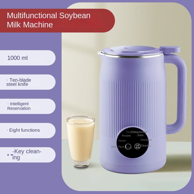 Automatic 1L Milk Machine Soya Making Soybean Food Processor Electric Processor Heavy Duty Blender Home Industrial Soup Maker