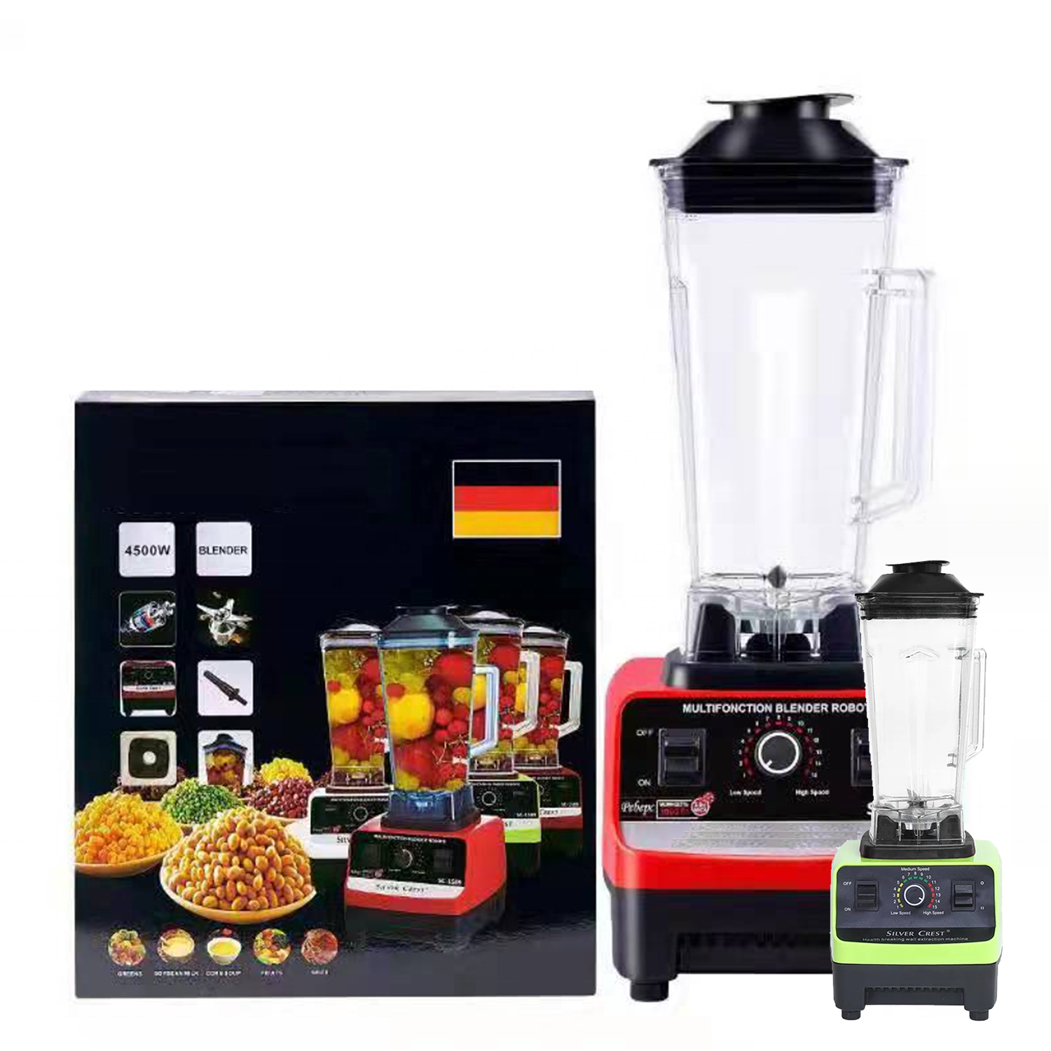 Wholesale Blender 4500W 2L Large Capacity Commercial With Mixer Grinder Heavy Duty Machine Portable Ice Smoothie Blenders