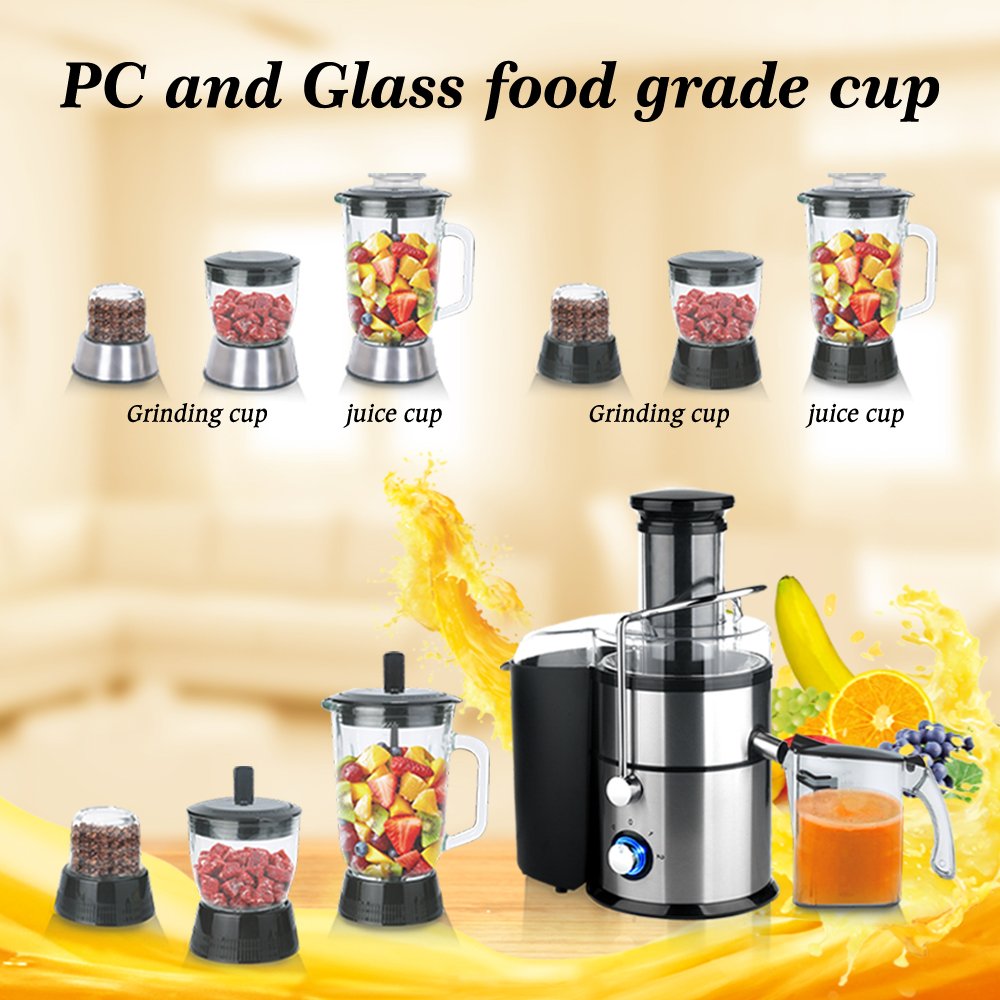 outai 4 in 1 Fruit juicer Juice extractor Meat chopper Ice crusher Smoothie blender Dry grinder Multi-function food processor