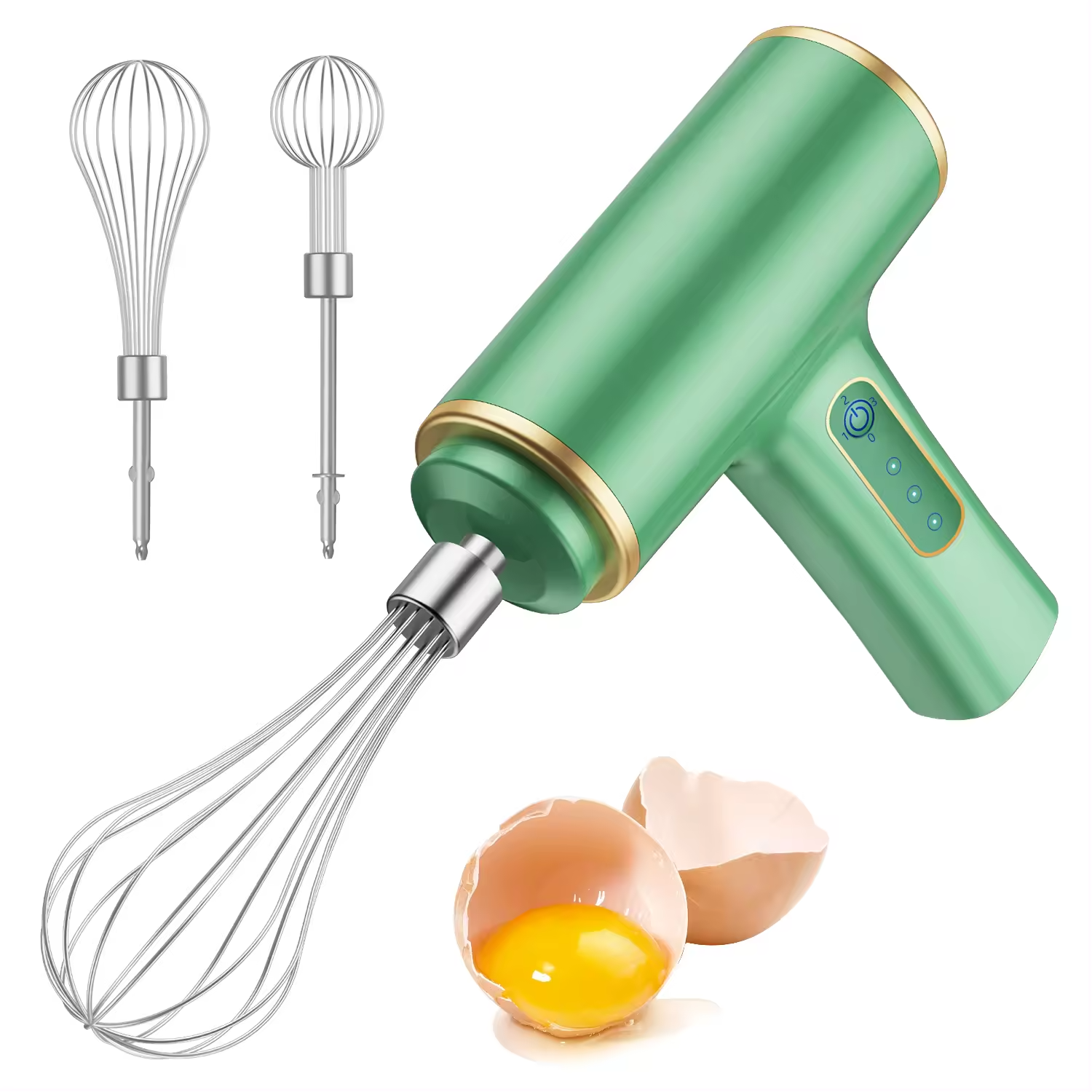 Kitchen Accessories Mini Automatic Electric Egg Beater Cordless Egg Whisk Plastic Portable Blender Free Spare Parts Push Button