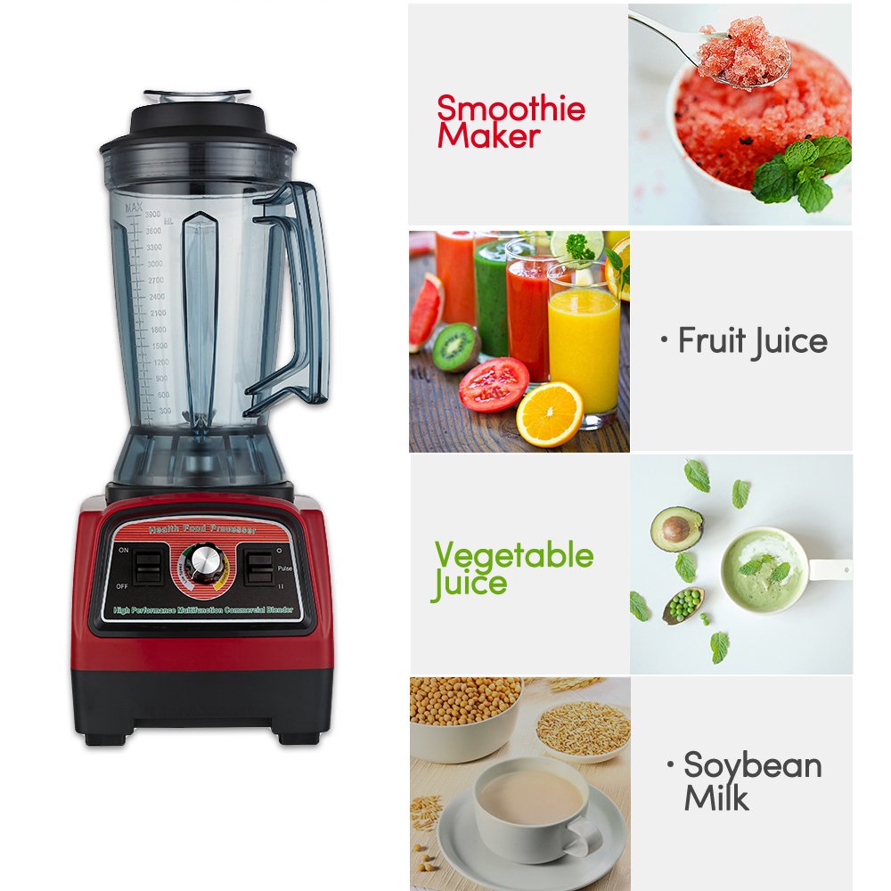 3.9L Big Powerful Smoothies Large Commercial Blender Food Mixer Heavy Duty Industrial Blender