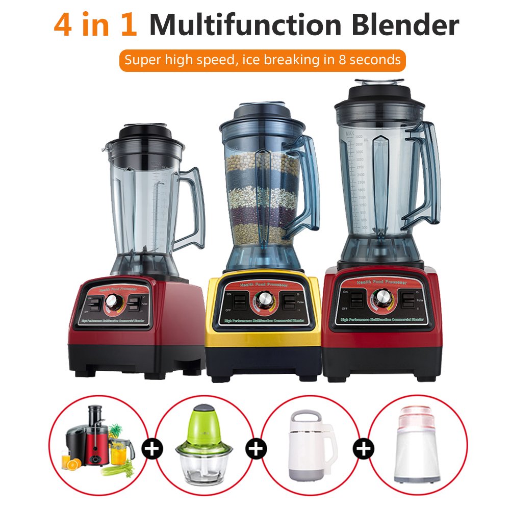 3.9L Big Powerful Smoothies Large Commercial Blender Food Mixer Heavy Duty Industrial Blender