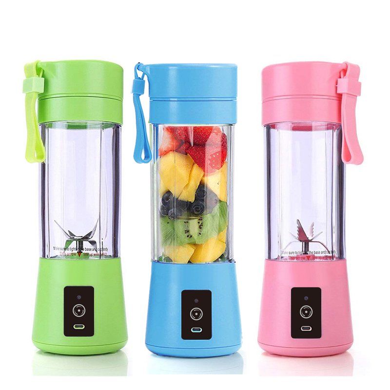 Portable 2000mAh Mini Smoothie Blender Small Kitchen USB/Battery Power Source Stainless Mixing Bowl Push Button Outdoor Travel