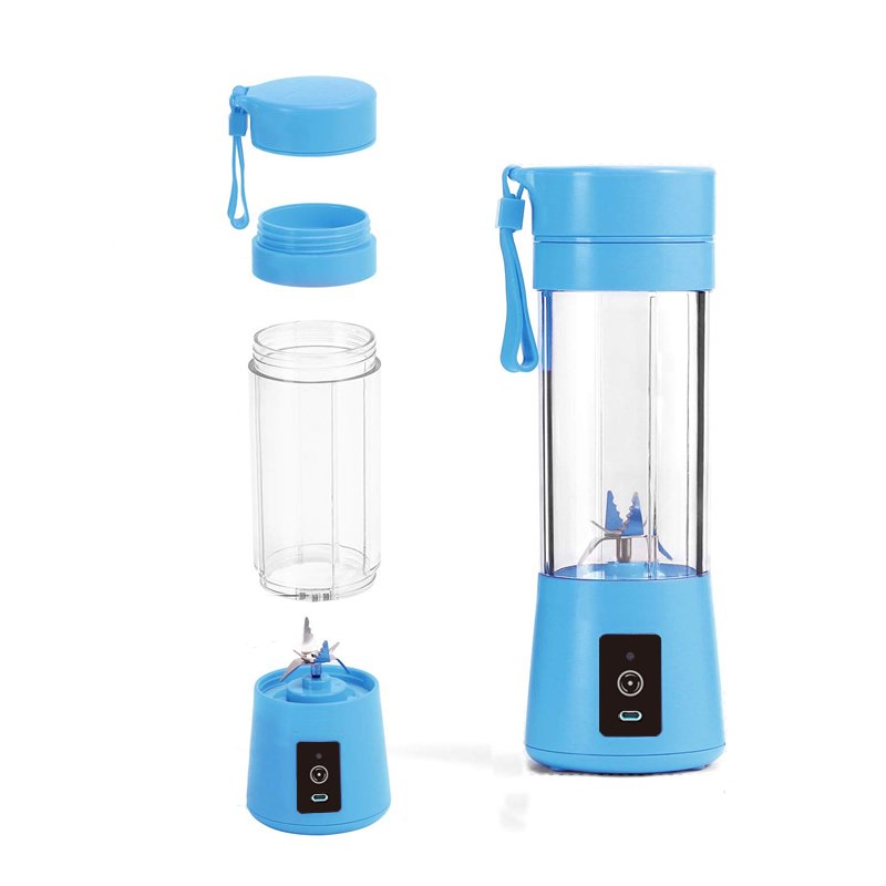 Portable 2000mAh Mini Smoothie Blender Small Kitchen USB/Battery Power Source Stainless Mixing Bowl Push Button Outdoor Travel