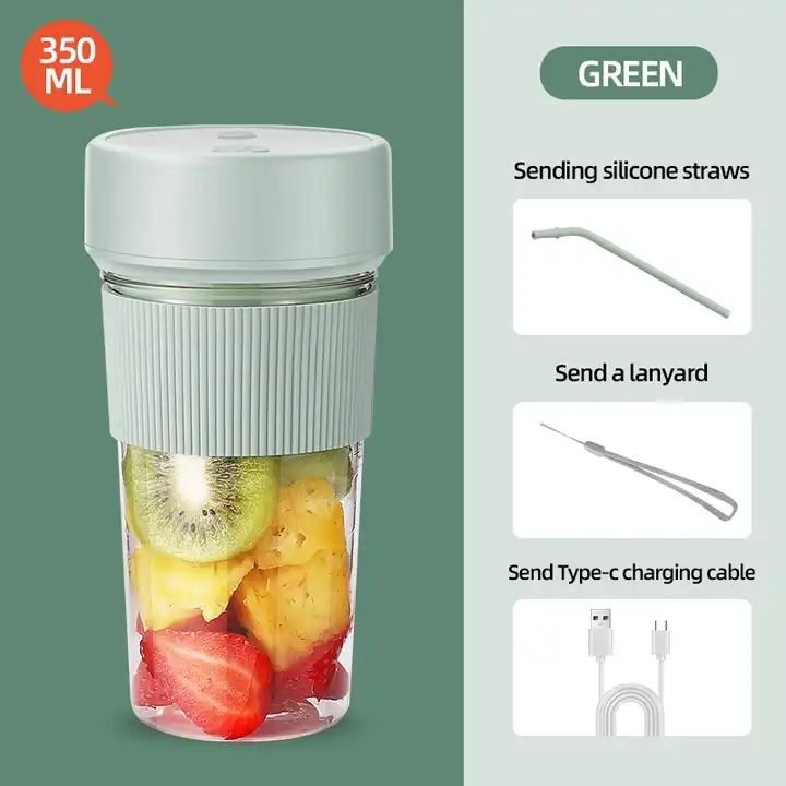 Mini Portable Juicer Usb Battery Rechargeable Smoothie Cup Mixer Bottle Blender Juicer Appliances With Straw