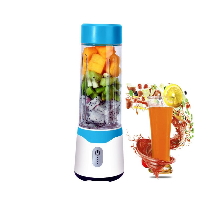 First Piece Special Price 6 blades usb portable mini hand fruit juice blender 500ml+350ml kitchen plastic coffee mixer bottle