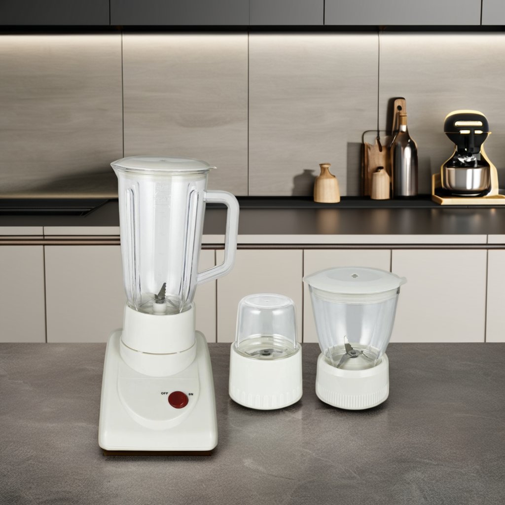 High Quality 1.0L Thicker Jar 1 Speed 3 in 1 Electric Blender With Chopper And Grinder