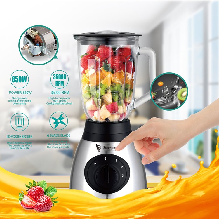 850W 35000RPM Professional Countertop Blender Smoothie Maker 2 In 1 Food Processor Blenders High Power Electric Blender