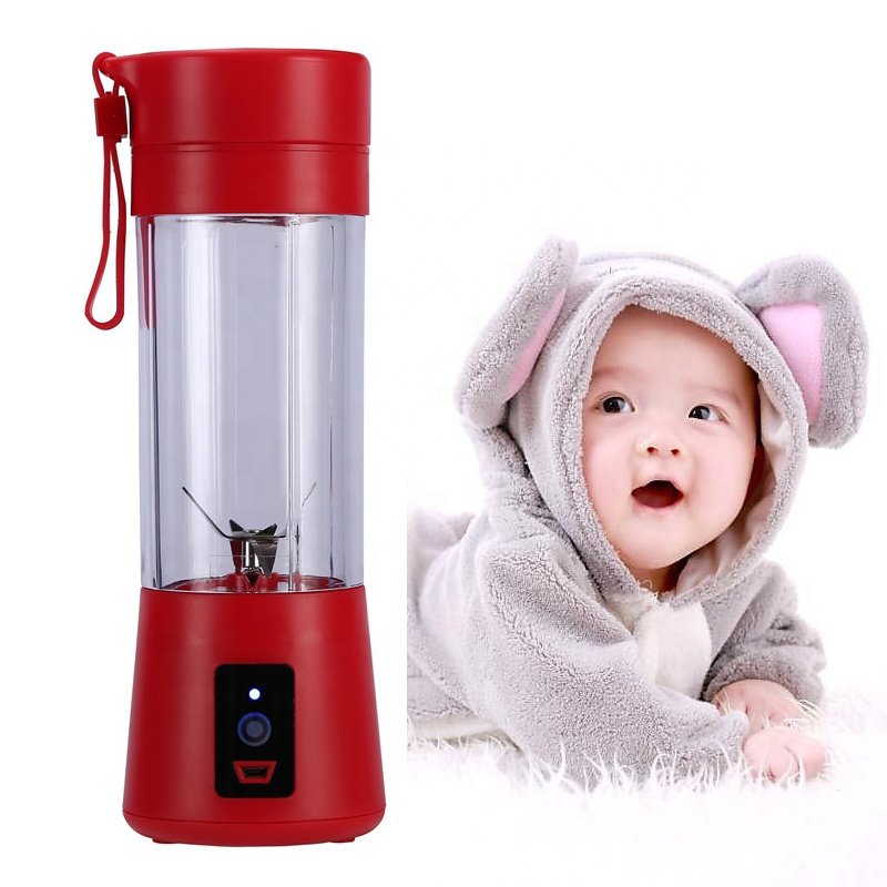 Rechargeable usb portable fruit blender 380mL with 6 Blade 304 Stainless Steel juicer licuadora portatil