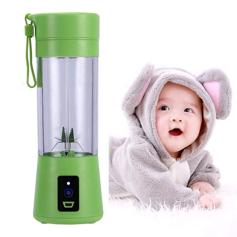 Rechargeable usb portable fruit blender 380mL with 6 Blade 304 Stainless Steel juicer licuadora portatil