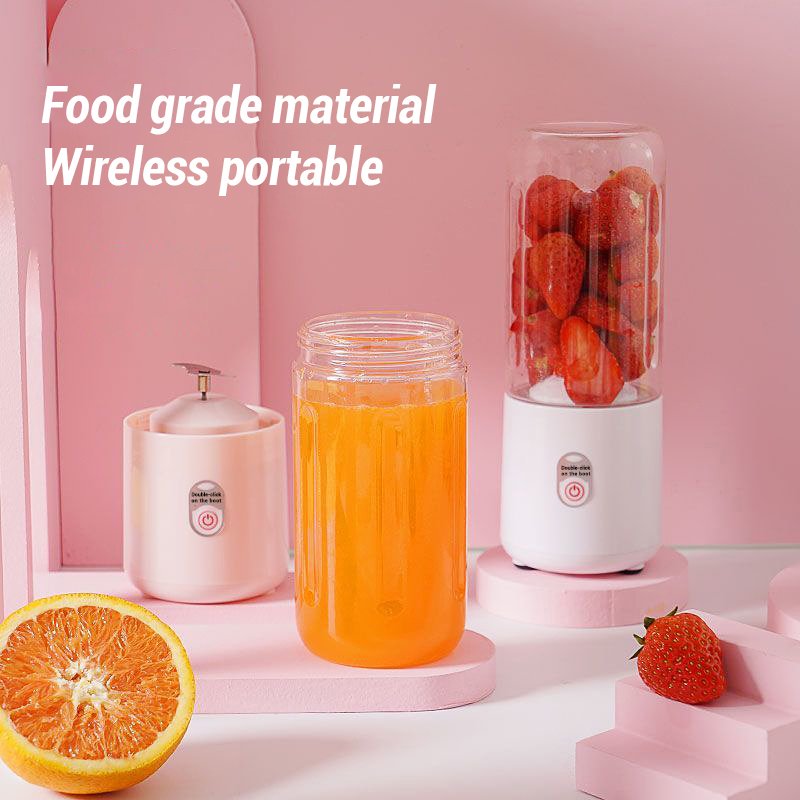 JR Personal Electric Mini Fruit Juice Bottle Blender Home USB Rechargeable 6 Blades Juicer Cup Machine Fruit Blender Mixer