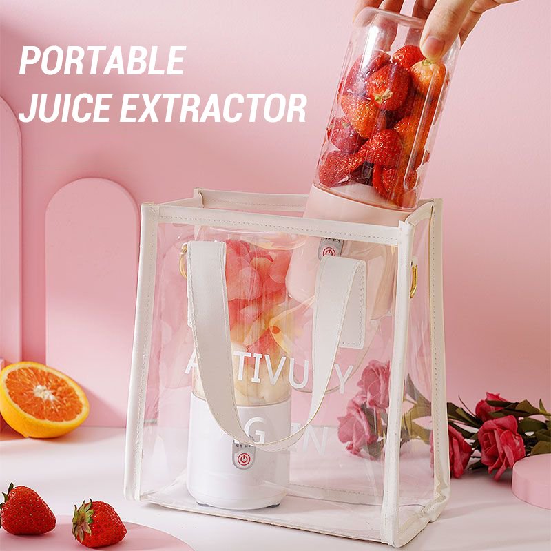 JR Personal Electric Mini Fruit Juice Bottle Blender Home USB Rechargeable 6 Blades Juicer Cup Machine Fruit Blender Mixer