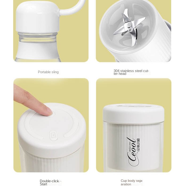 40 Portable Blender Free Spare Parts 3.7 Usb Plastic OEM Stainless Steel 4cutter Head/pc Food Grade Plastic Plastic Juice Bottle