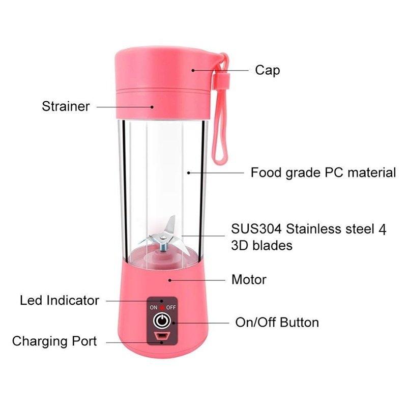 Portable Bottle Smoothie Machine Electric Juice Cup USB Rechargeable Mini Food Fruit Maker Mixer Juice Cup