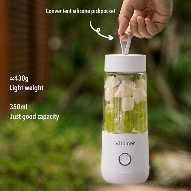 FACTORY PRICE cute Rechargeable Travel High Quality Pink white tritan 350ml Fruit Juicer USB Mini Electric portable blender cup