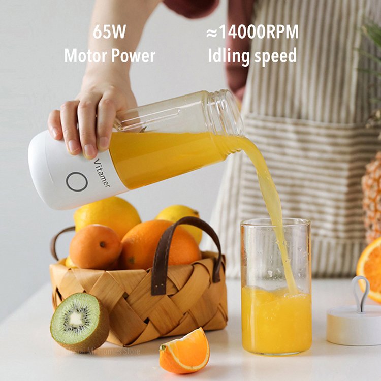 FACTORY PRICE cute Rechargeable Travel High Quality Pink white tritan 350ml Fruit Juicer USB Mini Electric portable blender cup