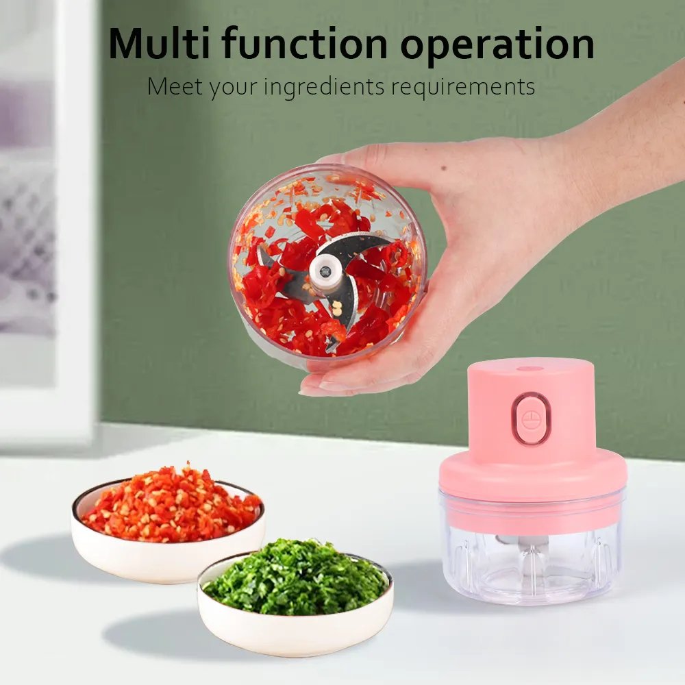 Usb Wireless Electric Mini Meat Grinders Slicers Food Crusher Automatic Vegetable E Chopper Garlic Blender