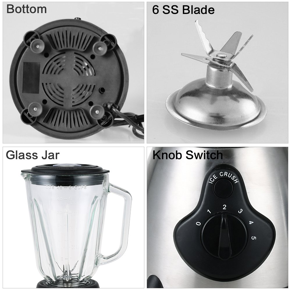 Pny66Eb New National Glass Jar Table Juicer Fruit Juice Food Blender With Metal