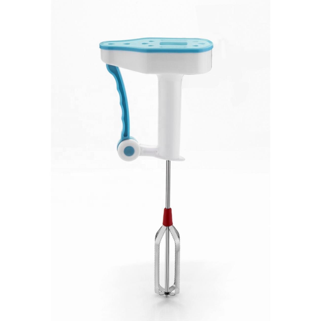Food Grade Plastic Manual Hand Blender Power-Free Kitchen Tool for Beating Eggs for Outdoor Car Use German Operating Language