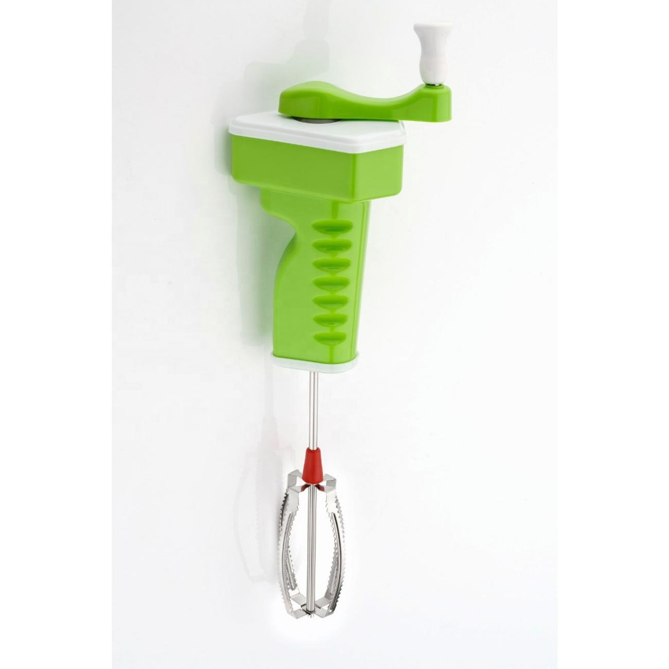 Food Grade Plastic Manual Hand Blender Power-Free Kitchen Tool for Beating Eggs for Outdoor Car Use German Operating Language