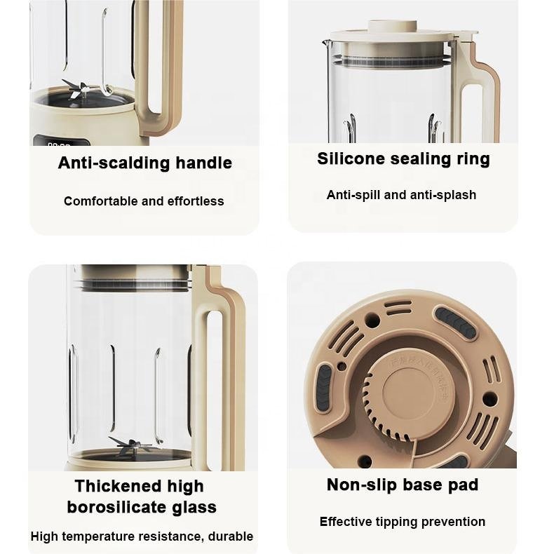 2024 hot sales broken wall machine home soybean milk maker hotel portable heating nut milk machine fruit juice paste blender