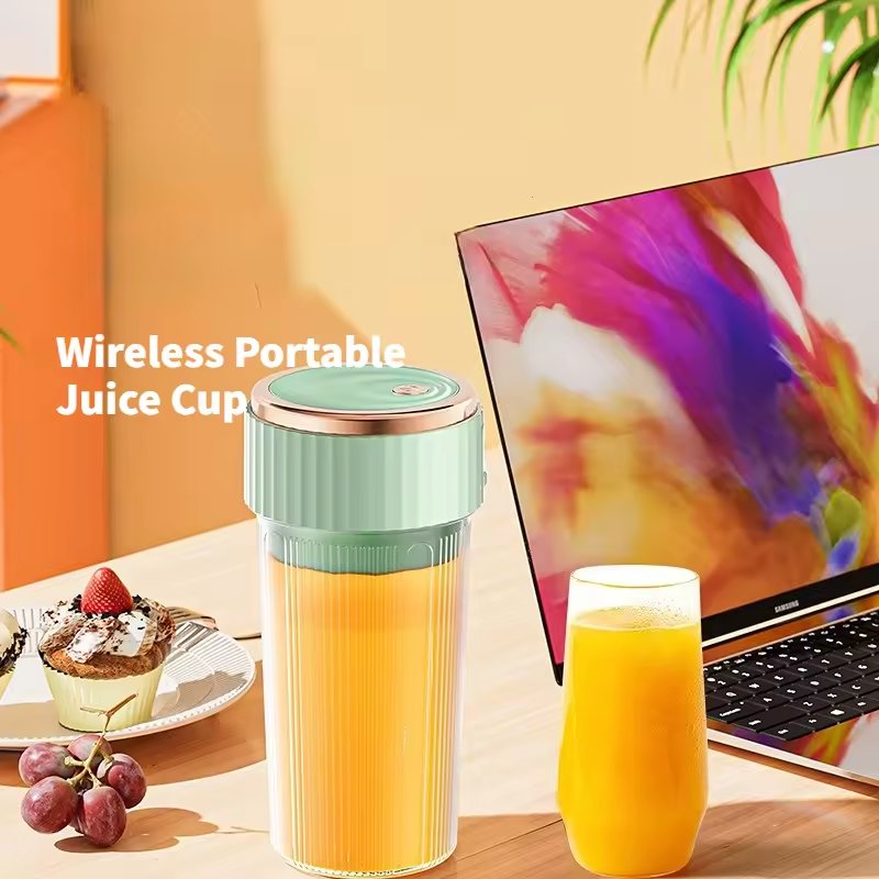 Mini Portable Wireless Electric Fruit Stirrer USB Charging Juice Extractor Machine 450ML Cup Rechargeable Juicer Blender Mixer