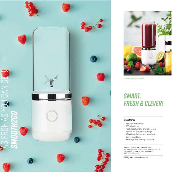 Outdoor Fresh Juicer 380ml Glass 4 Blades USB Rechargeable Personal Smoothie Mini Blender Portable Blender