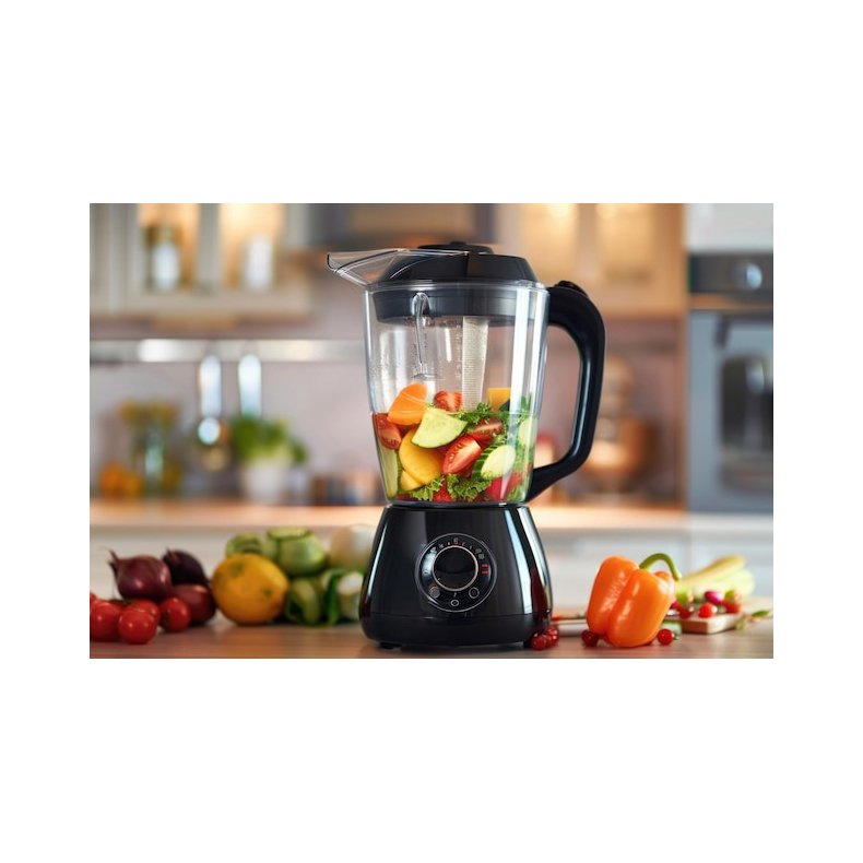 Blender with heat-resistant glass jar, perfect for blending hot liquids like soups and sauces without worrying about cracking