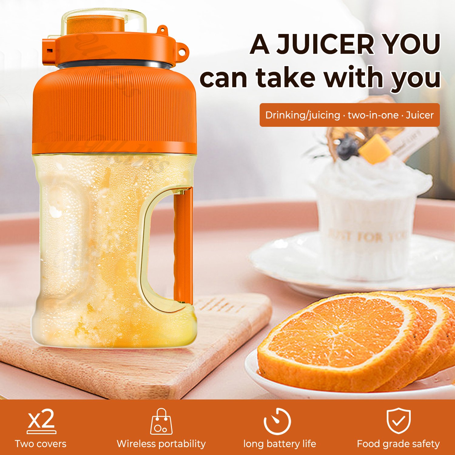 Large Capacity Fresh Juice Portable Blender 1000ML Portable Blender Juicer Bottle