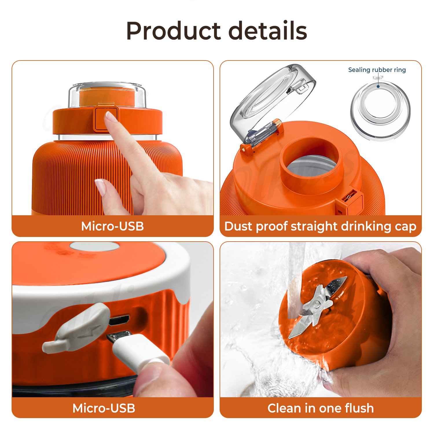 Large Capacity Fresh Juice Portable Blender 1000ML Portable Blender Juicer Bottle