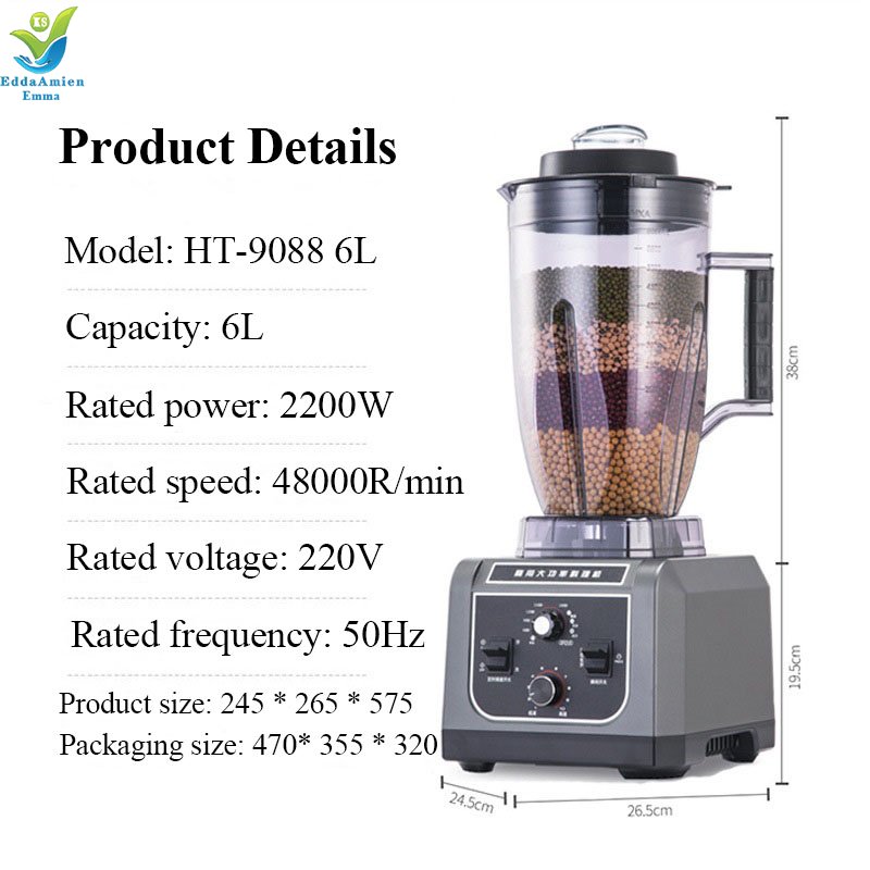 2L -6L Commercial Grade Timer Blender Mixer Heavy Duty Automatic Fruit Juicer Food Processor Smoothies Blender